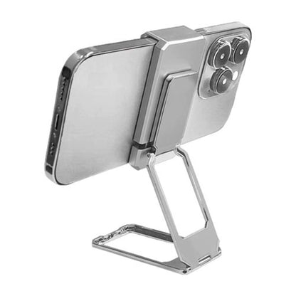 Back Fixed Clip Foldable Phone Holder Magnetic Metal Phone Support 360° Rotated Adjustable Desktop Phone Bracket for Travel